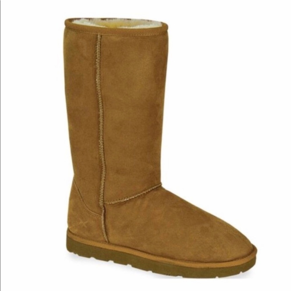 ❤️HOST PICK❤️Aetrex Boot Tall Tan Removable Inserts NWT & Box Genuine Sheep Skin